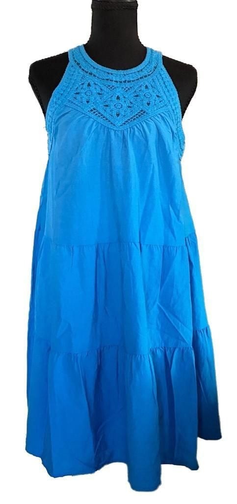 BTFBM Women’s Sleeveless Halter Neck Tiered Boho Beach Sundress-size S-NWT