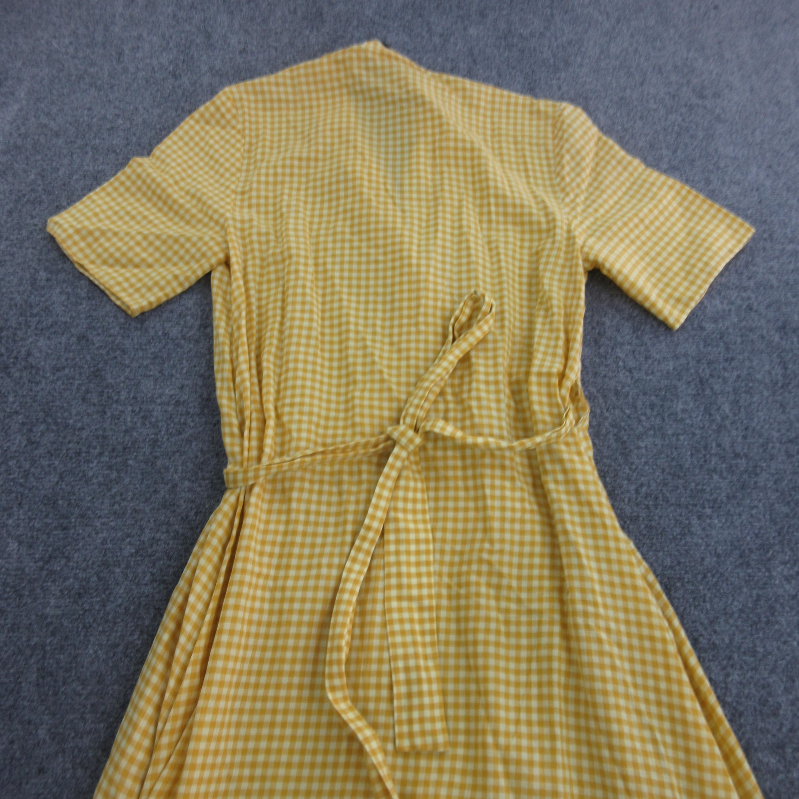PS Paul Smith Dress Womens 38 Yellow Cotton Gingham Wrap Midi V Neck Belted