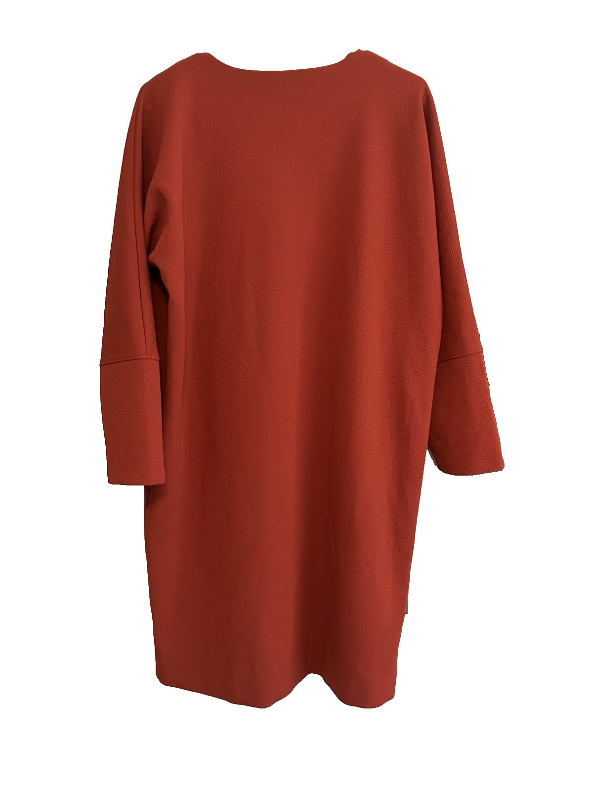 M) NWT NATORI Minimalist Shift Dress Asian Modest City Modern Knee Lenth Rust