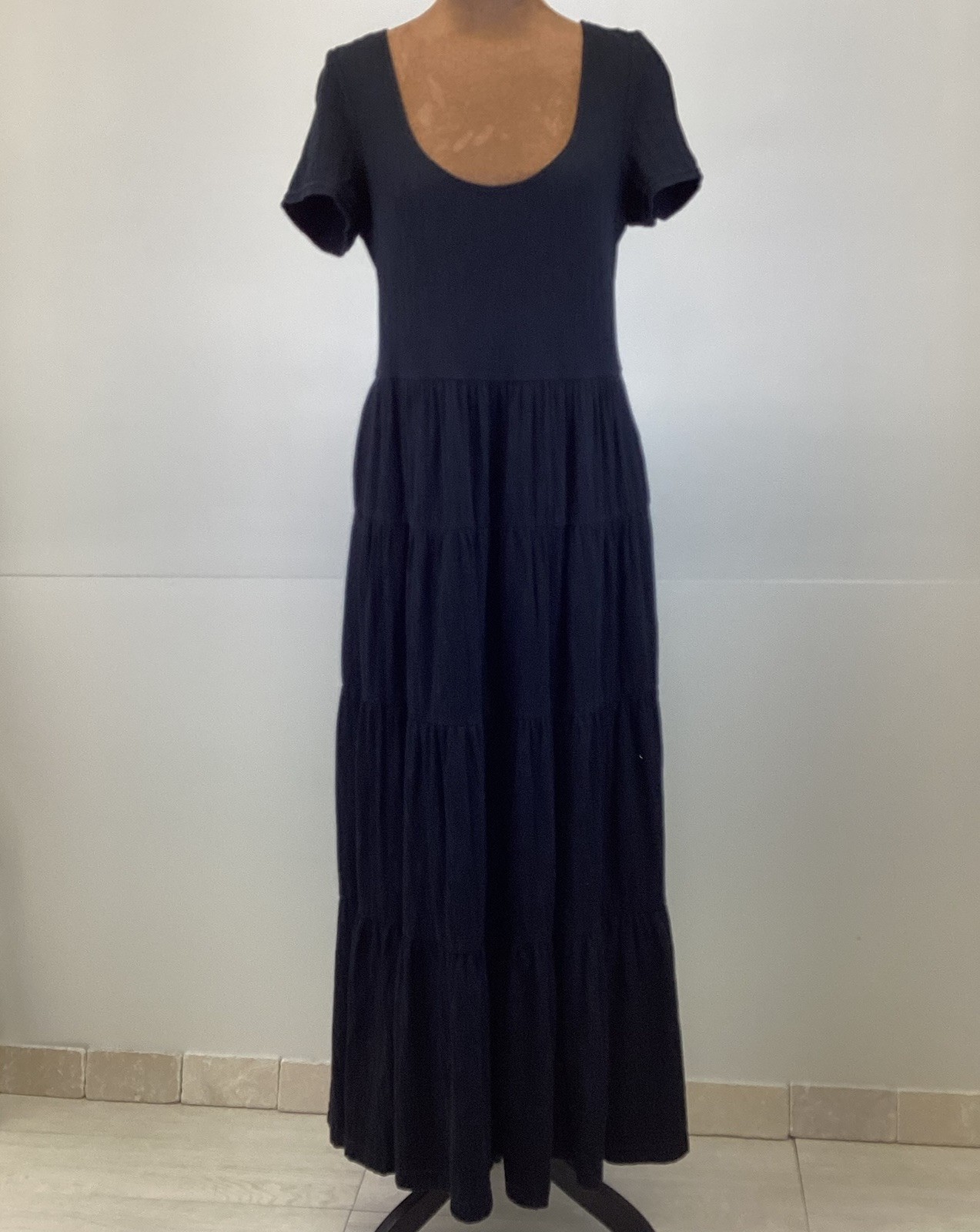 Maeve Anthropologie Gillian Tiered Maxi Dress Black Boho Whimsigoth Women’s M