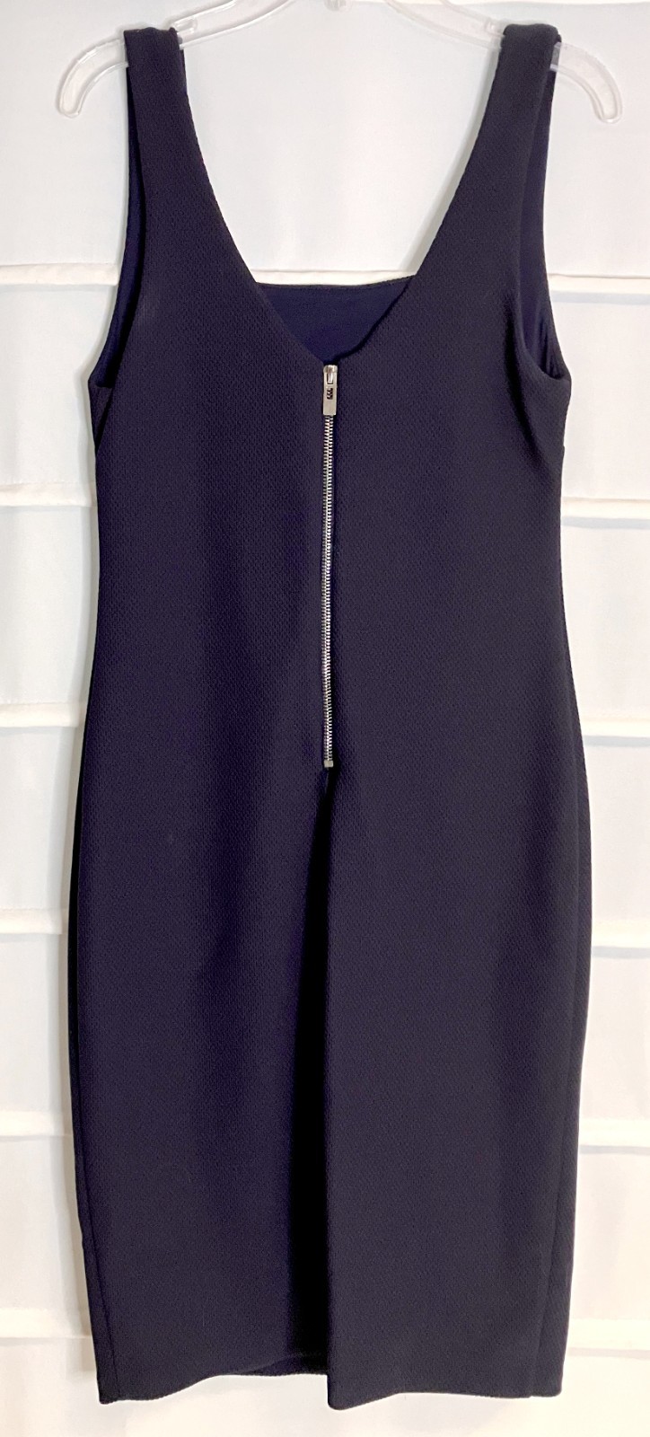 bar III Navy Blue Textured Stretch Polyester Sleeveless Dress Small EC!