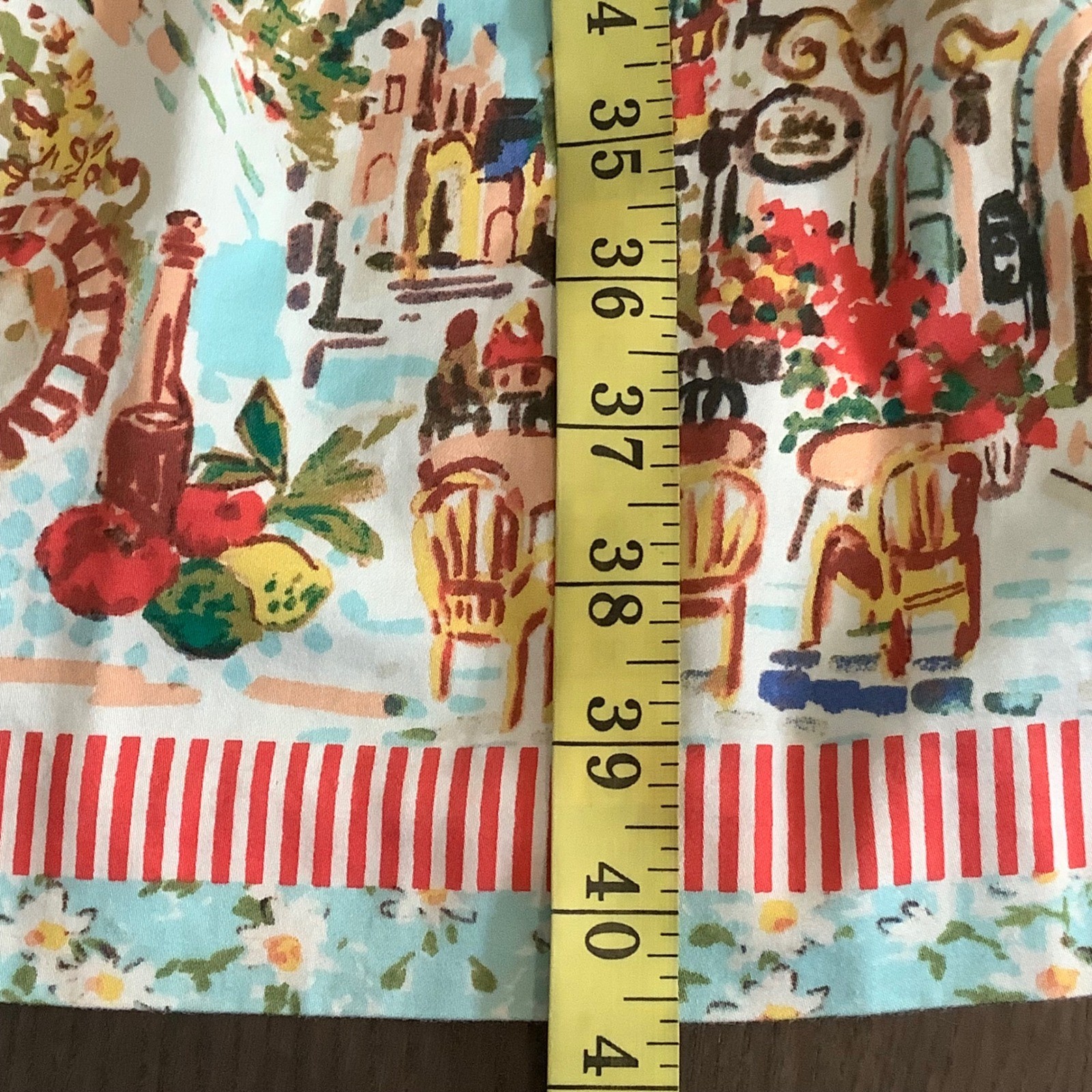 Talbots Mediterranean Cafe Novelty Print Sleeveless Cotton Dress Multi Color 10