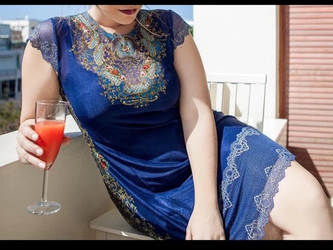 Michal Negrin Y2K Unique Beautiful Baroque Style Artwork Lace 2 Pc Dress Size M