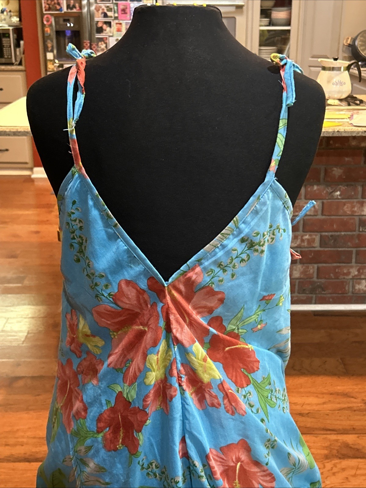 India Boutique Aqua Blue Boho Adjustable Strap Asymmetrical Dress One Size READ