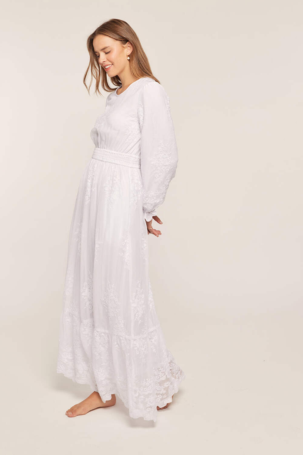 Sofia White Temple Dress / Simple Wedding Dress