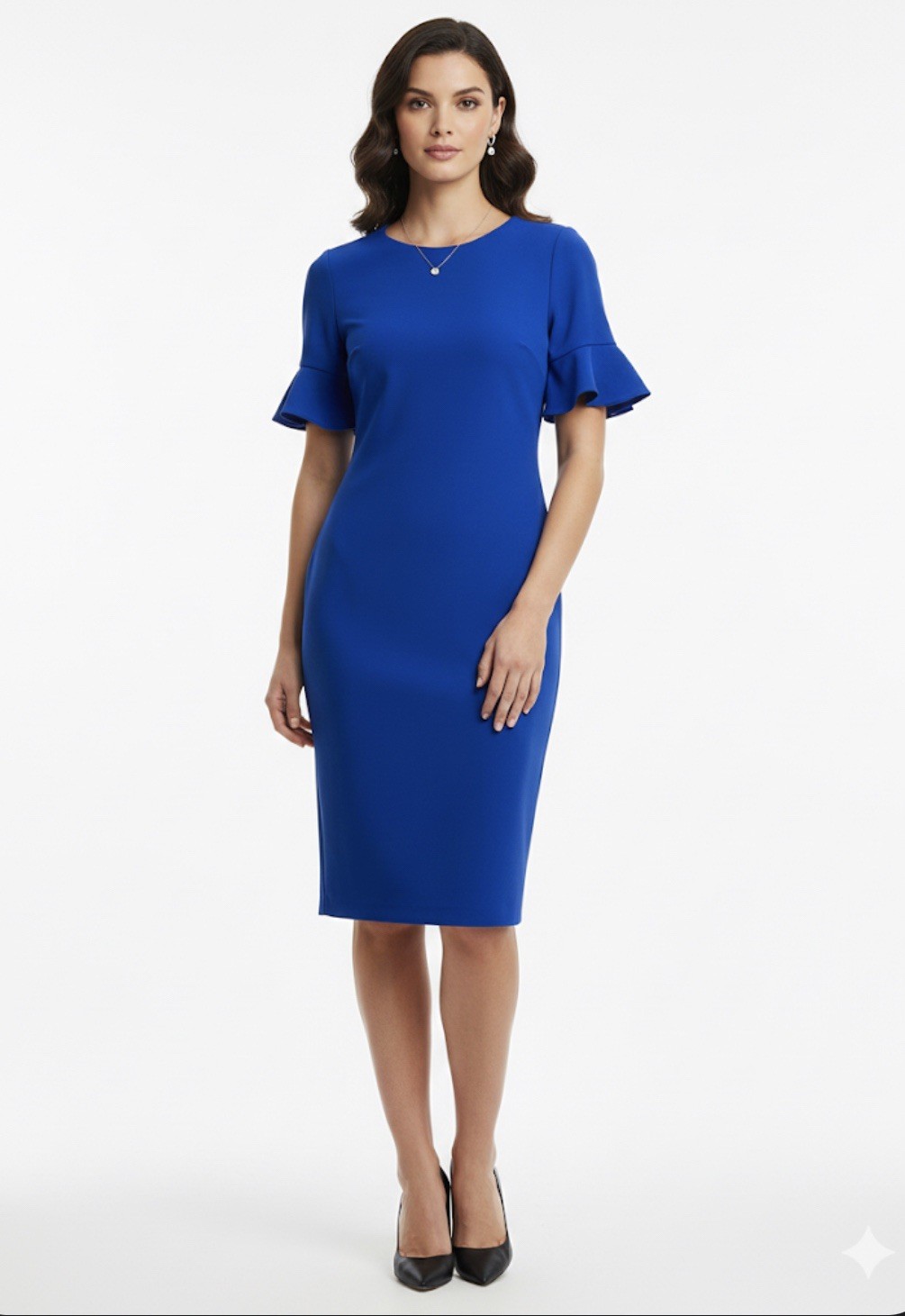 Calvin Klein Dress short Sleeve Royal blue Size 6 Elegant And Modern stretch