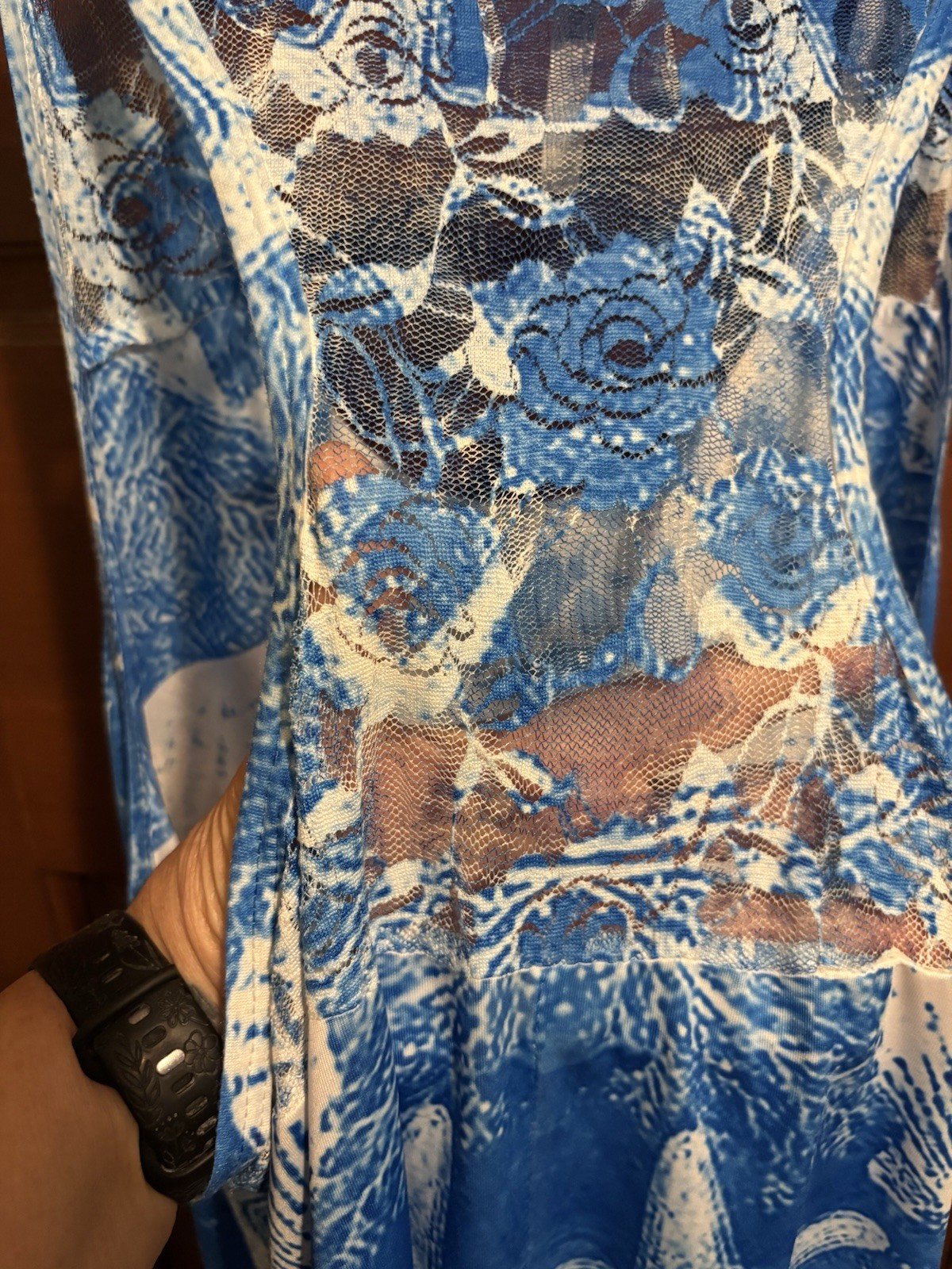 India Boutique Swim Coverup Silky Beachy Seashell Star Fish Sequins One Size EUC