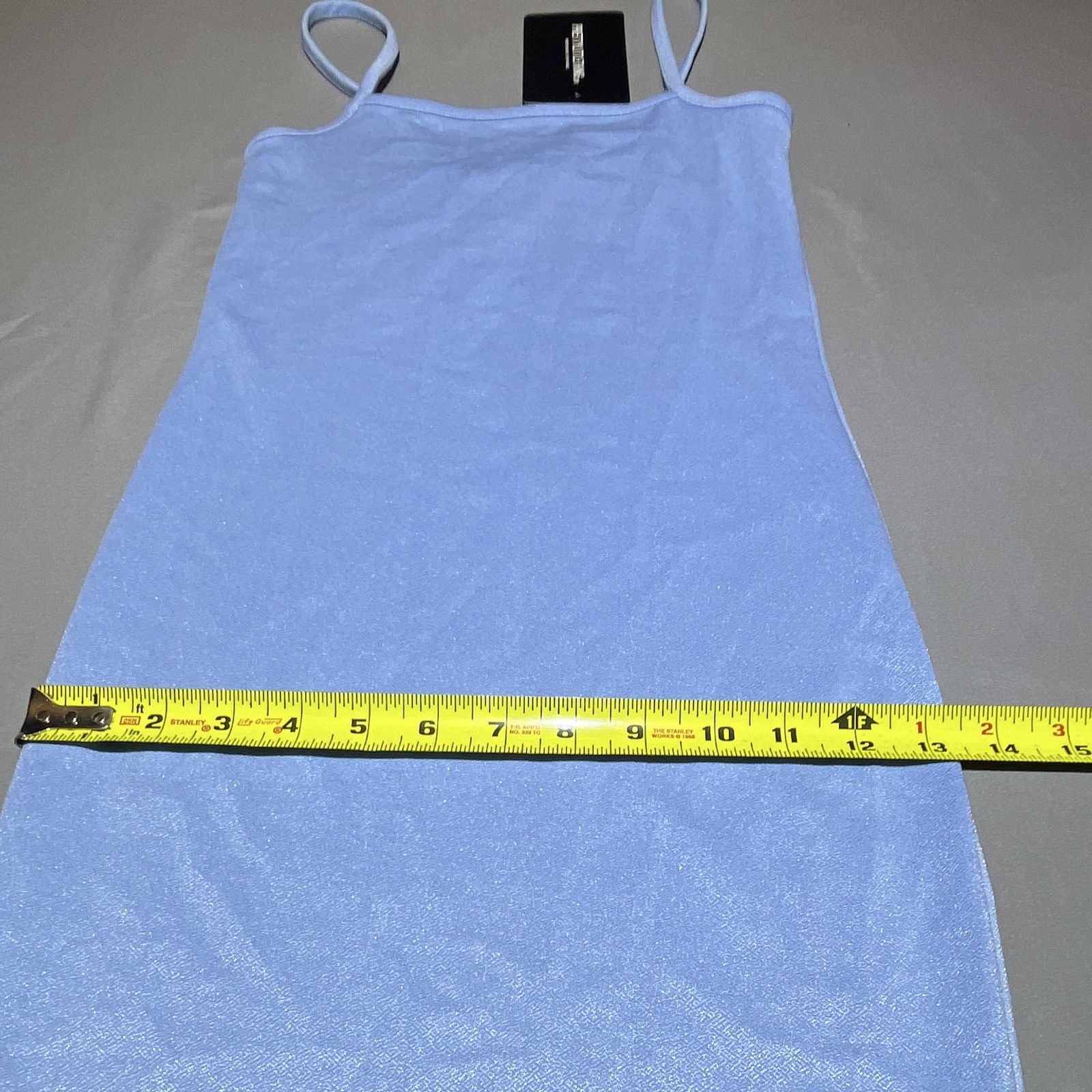 PRETTYLITTLETHING Blue Square Neck Strappy Slip Bodycon Midi Dress Stretch US 2