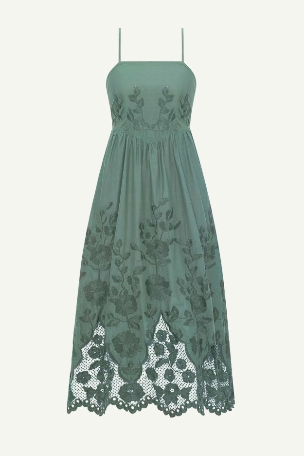 Flora Dress -Sea Green Beachside Broderie-just became your favorite sundress.