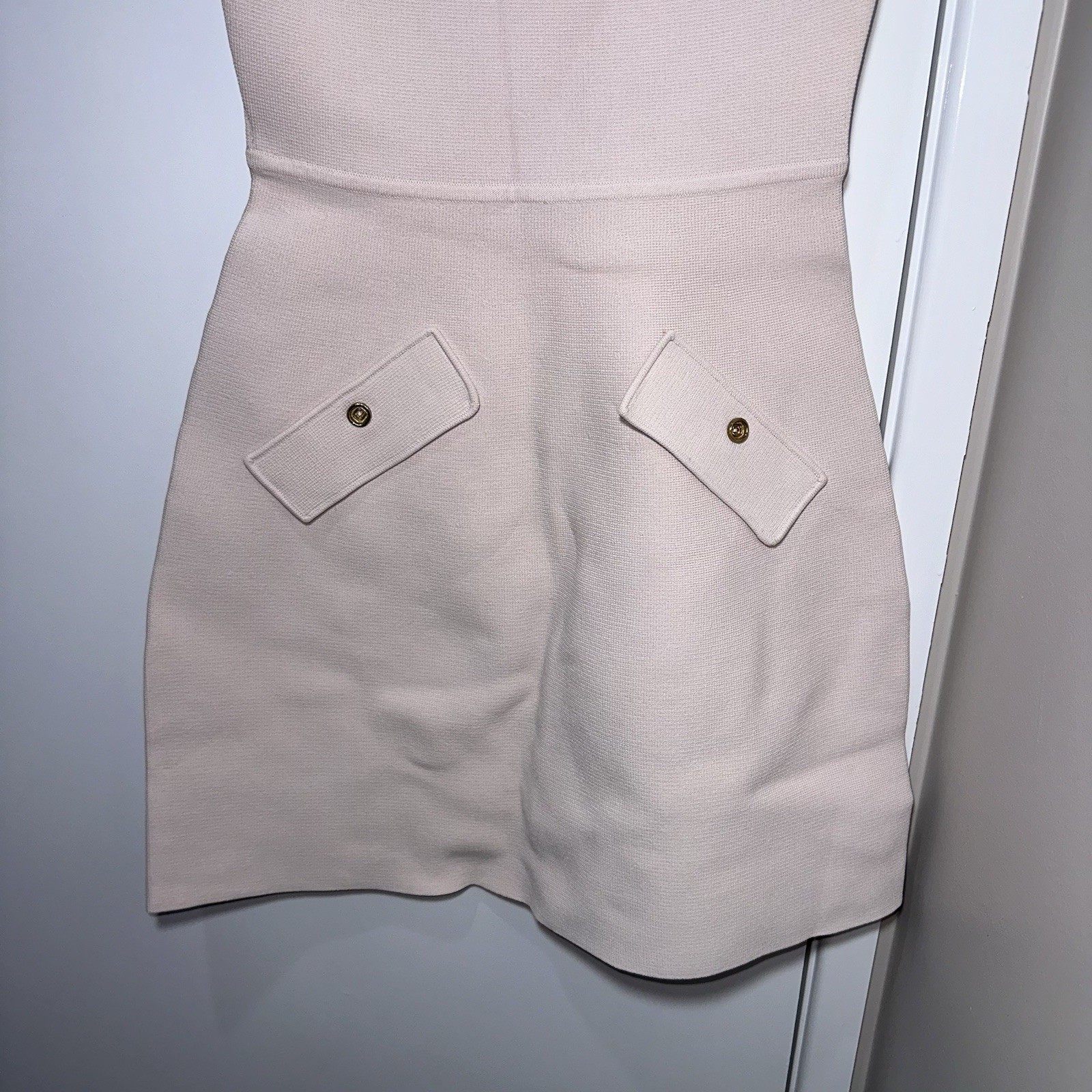 Scanlan Theodore Crepe Knit Square Pocket Dress Size Small – No belt