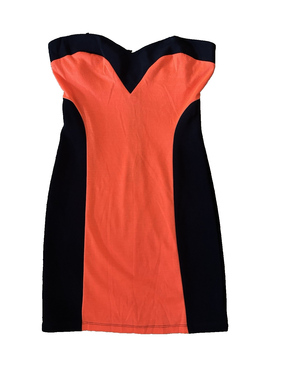 City Studio Strapless Sweetheart Colorblock Mini Bodycon Dress Zip Size 9