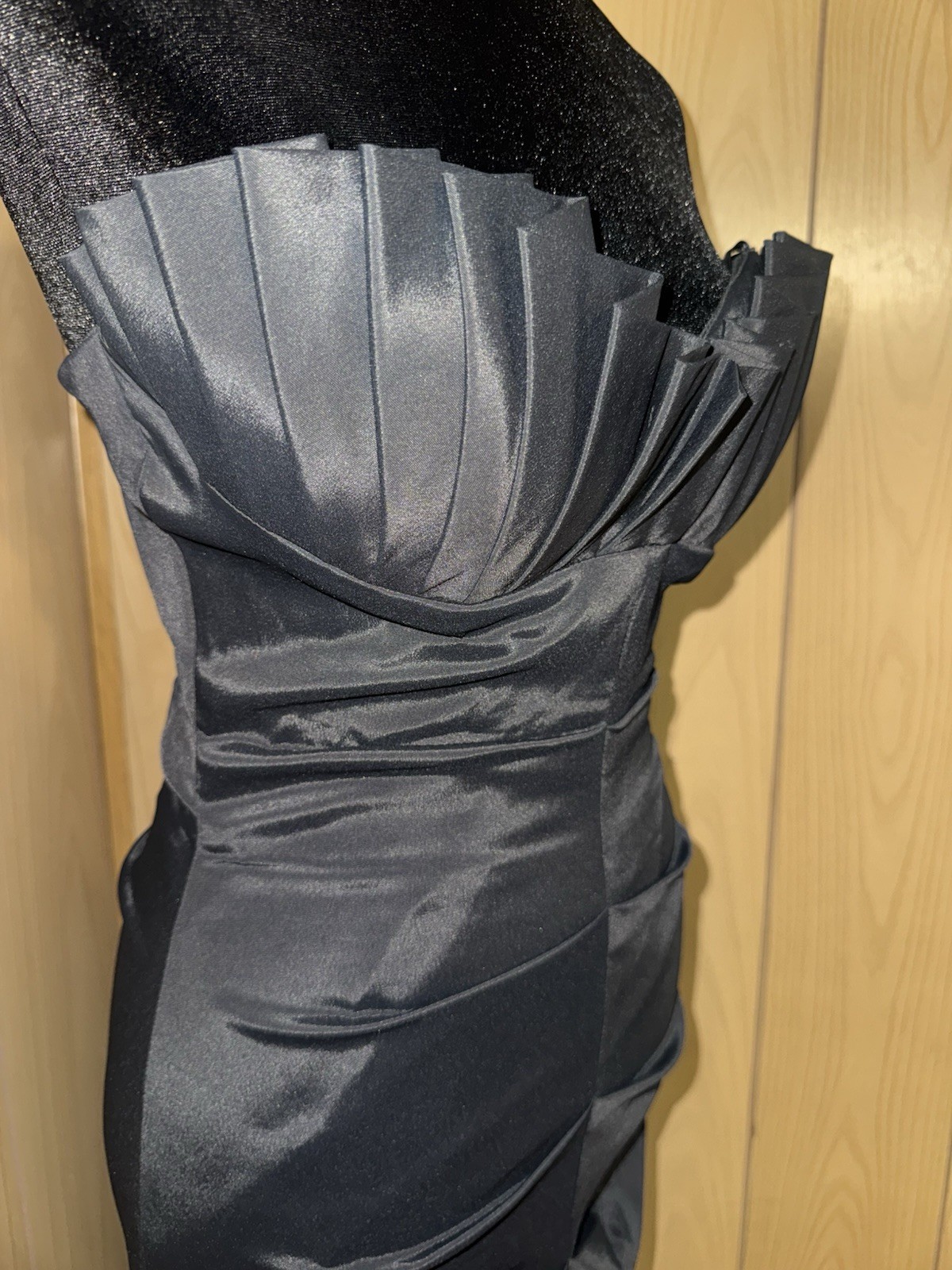 Cache Black Satin Mermaid Gown | Strapless Formal Dress | Vintage Y2K Glam