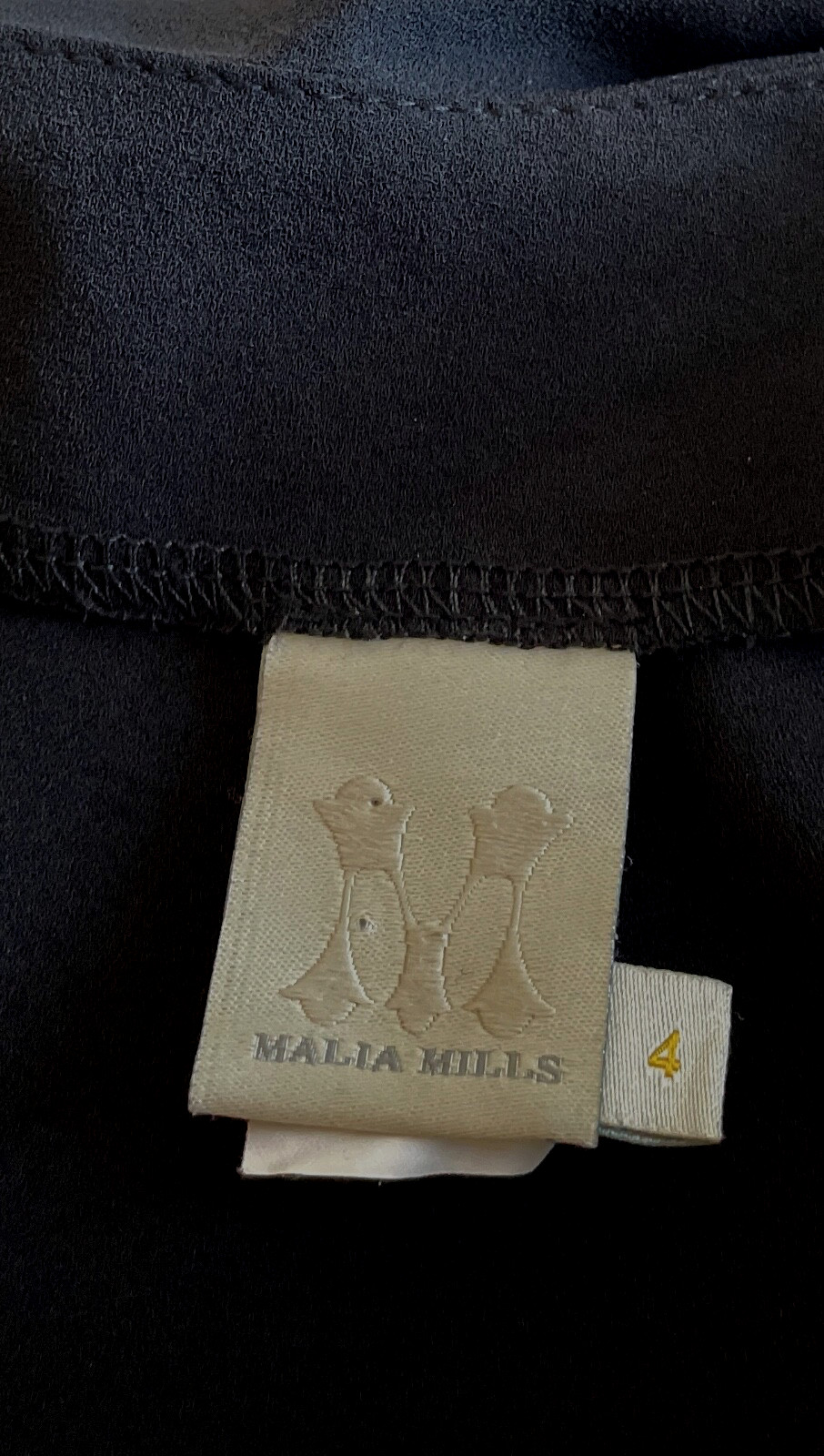 MALIA MILLS Strappy shoulder Bow Ties Belted Sheath Crepe LBD Slip Dress 4 Black