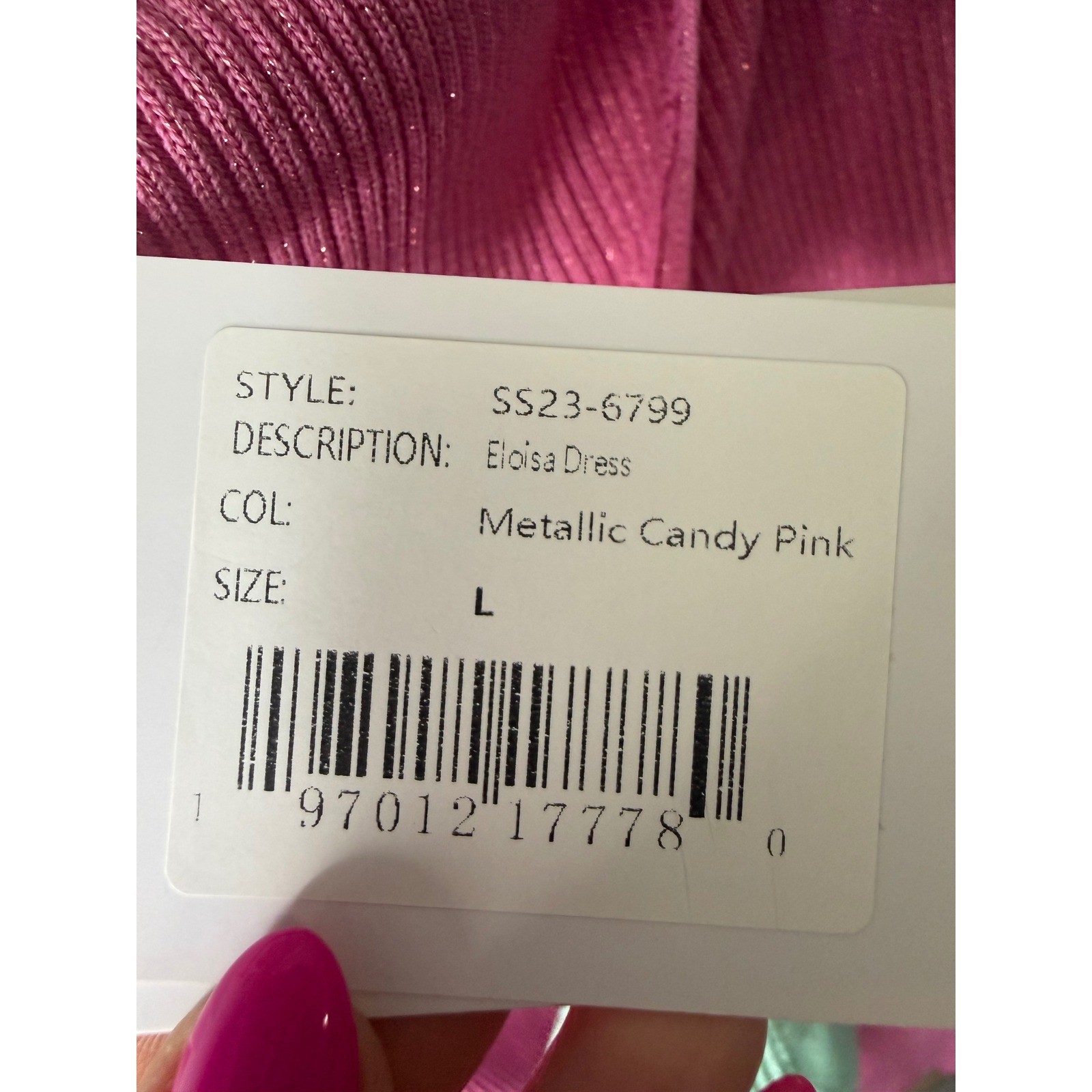 Retrofête Eloisa Knit Maxi Dress Metallic Candy Pink Size Large NWT