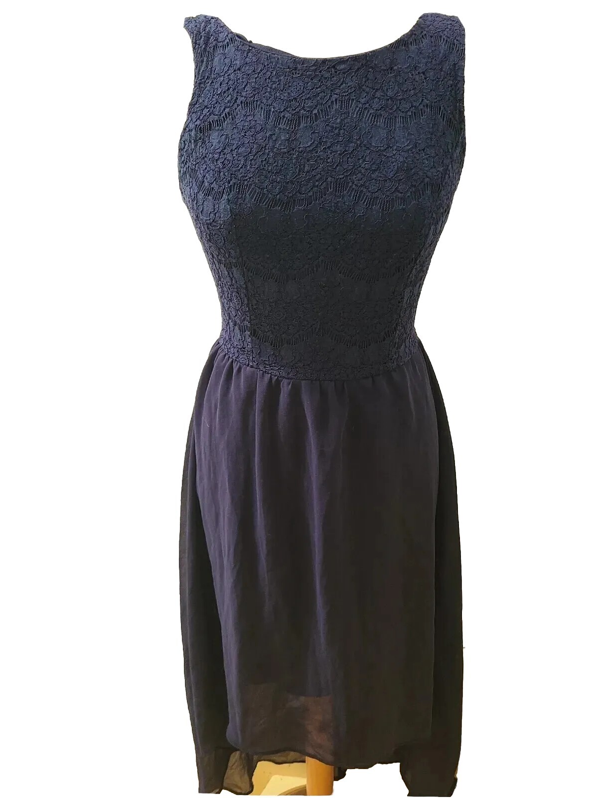 UK8 NEW LOOK Sexy Floral Lace Top Hi Low 37/50″ Hem Evening Party Dress SALE