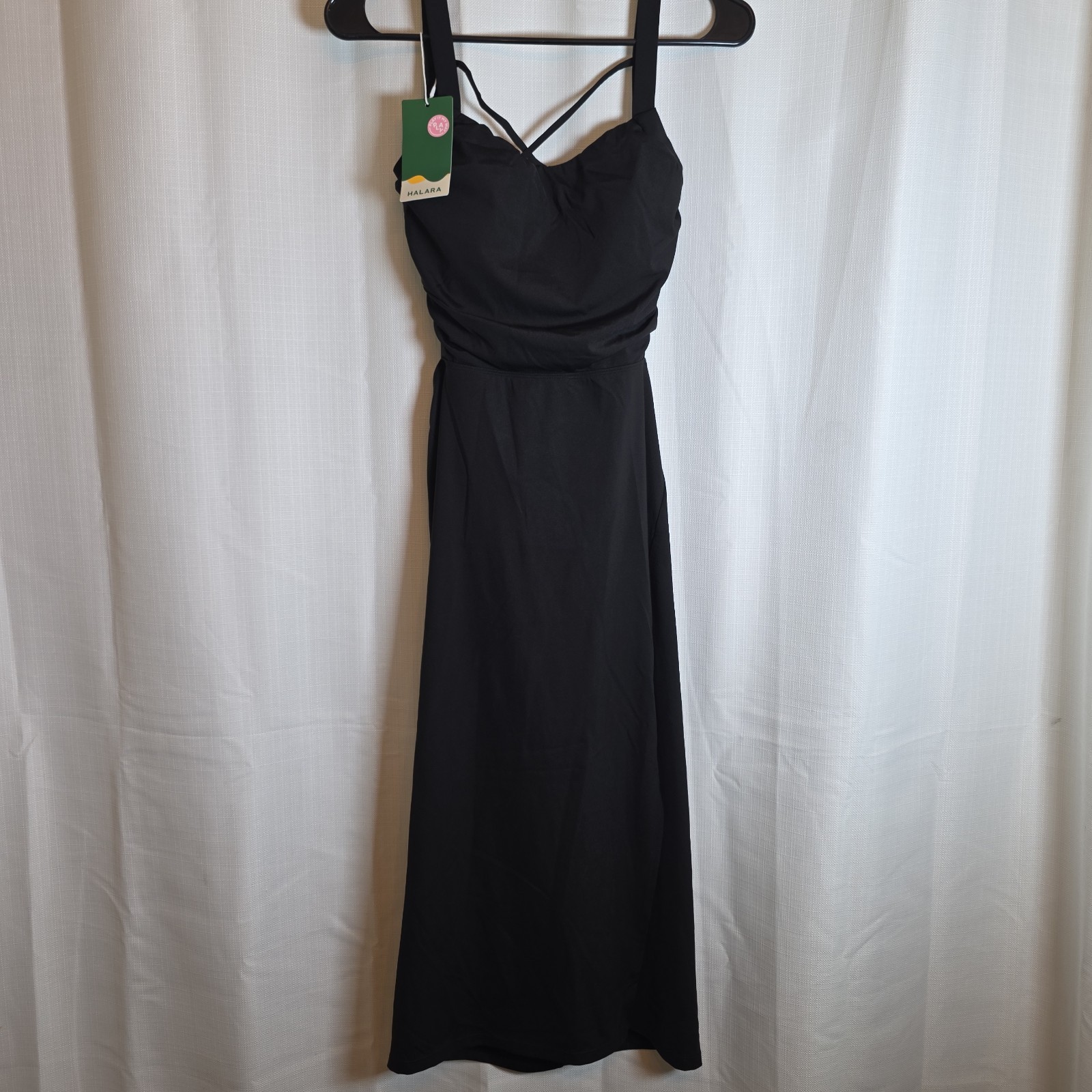 Halara SoftlyZero Airy Ruched Lace Up Bodycon Midi Cool Touch Casual Med NWT