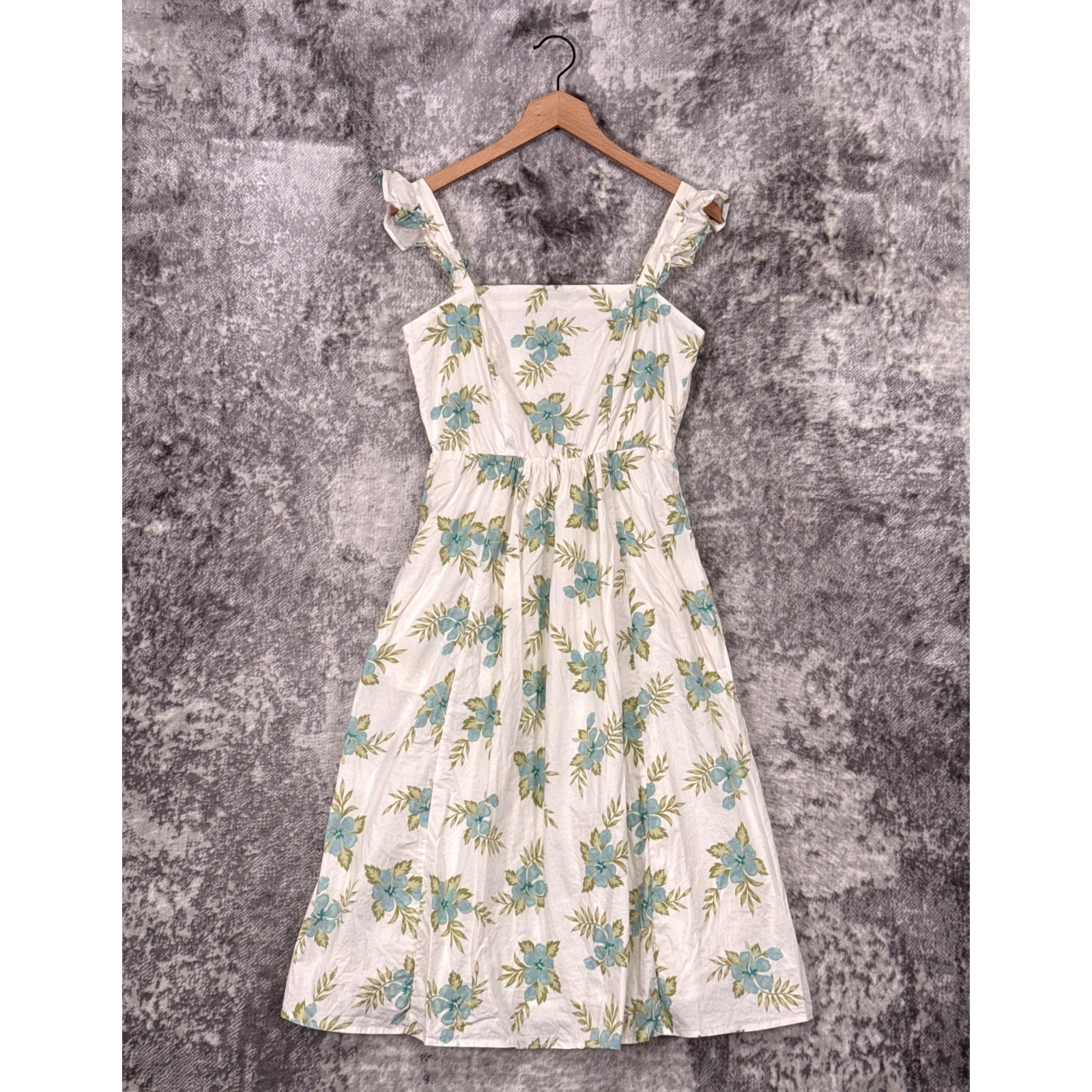 Reyn Spooner Dress 4 Womens Soft Biscus Alba Cotton Floral Resort Midi
