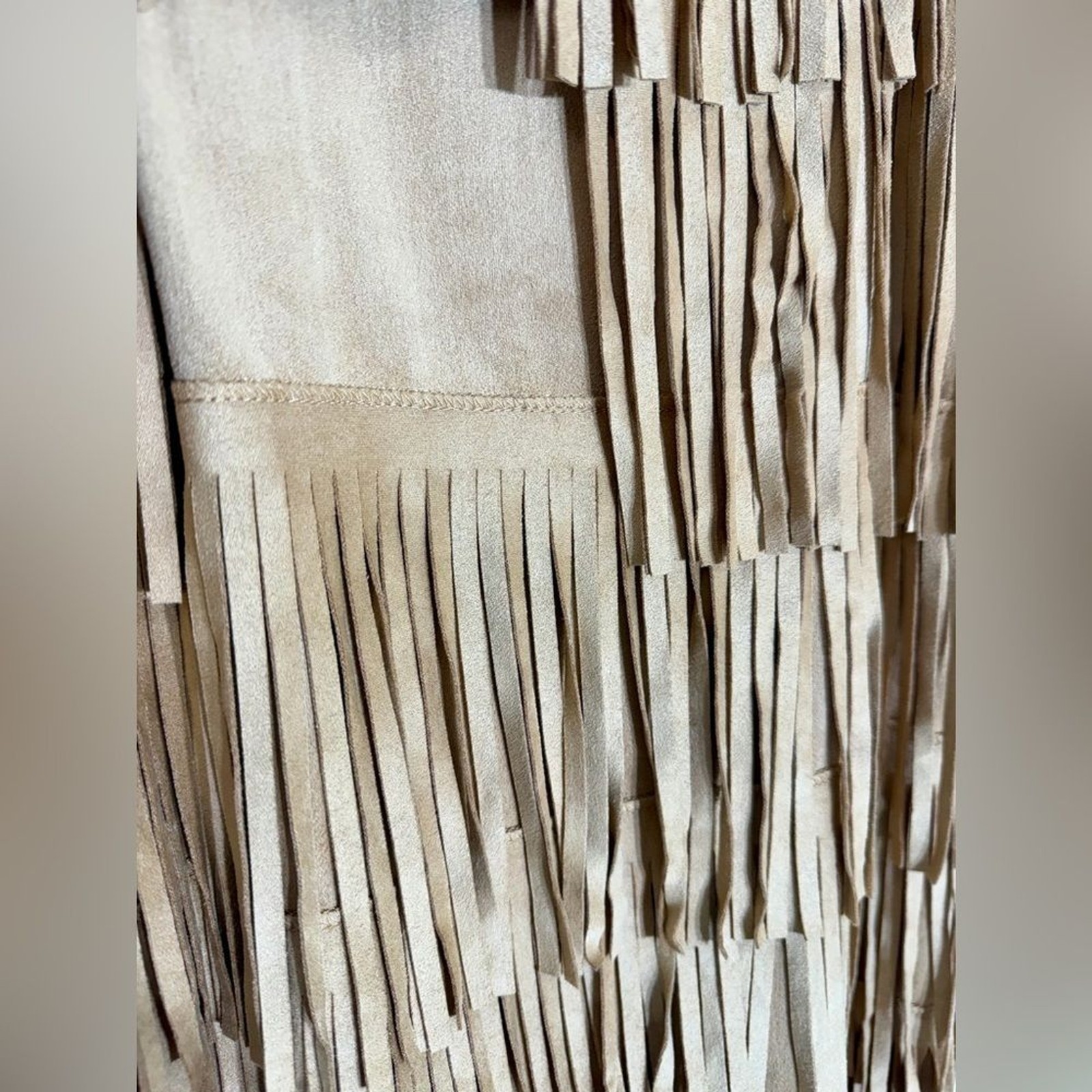 NWT Trixxi Faux Suede Fringe Mini Dress Western Boho Festival Sz M