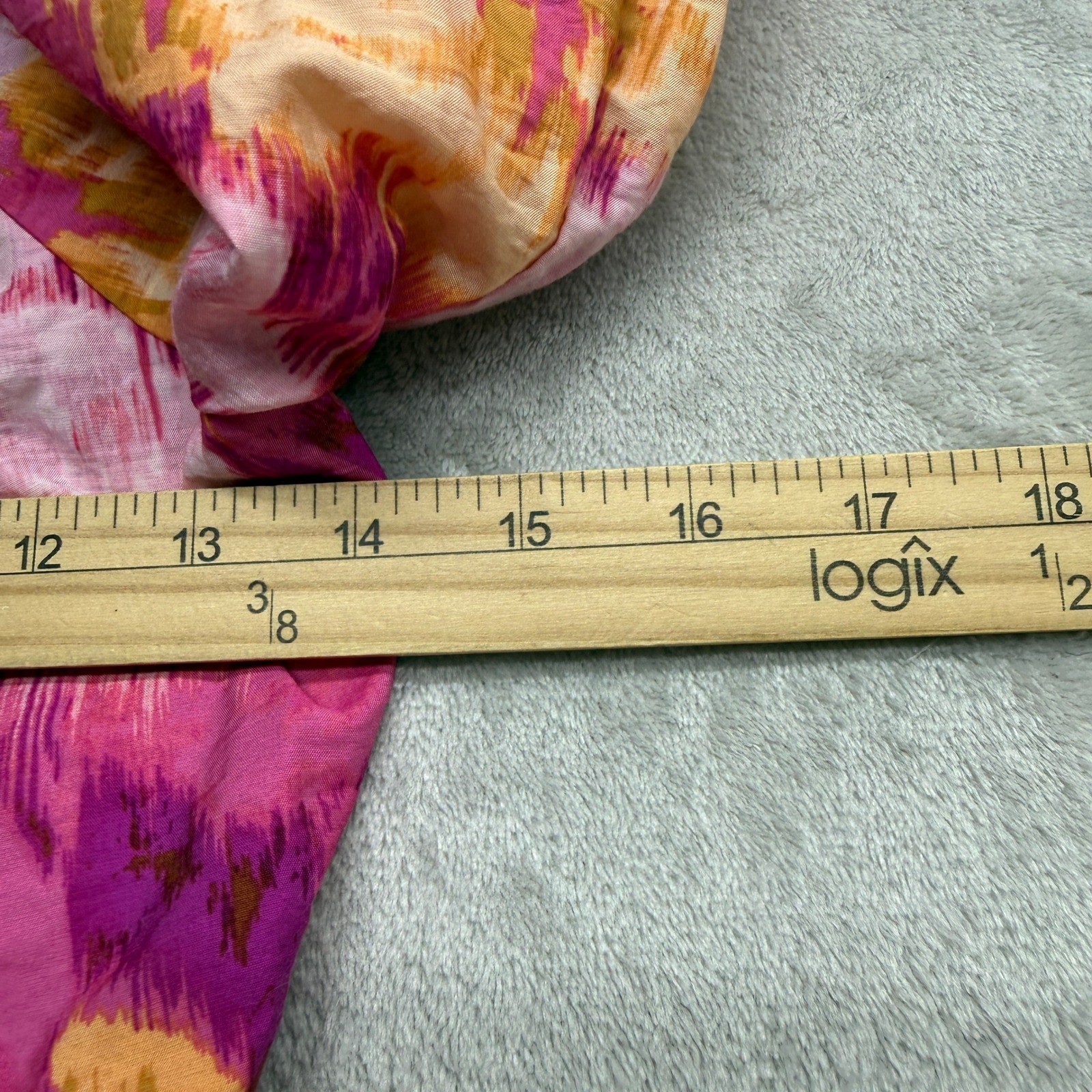 LOFT Dress Womens Small Pink Orange Floral Puff Sleeve Smocked Boho Cottagecore