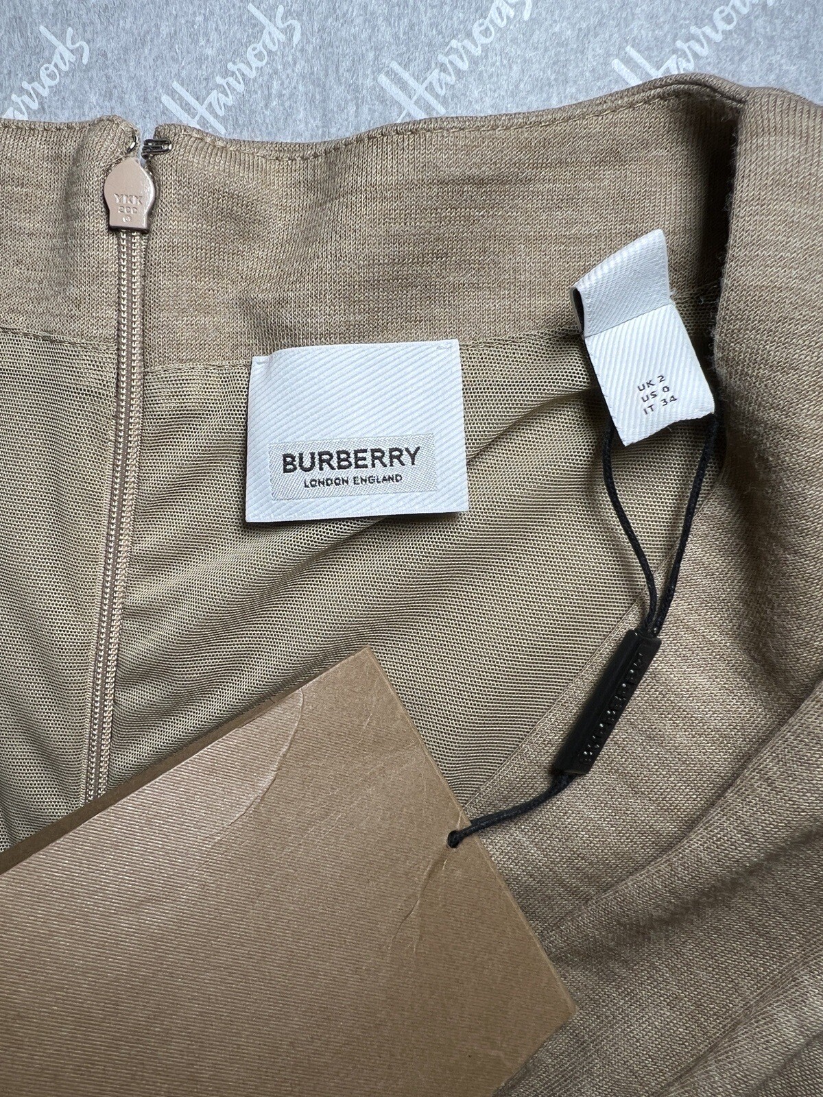 BURBERRY Cutout Gathered Wool Silk Jersey Dress Size UK 2 NEW RRP £2500