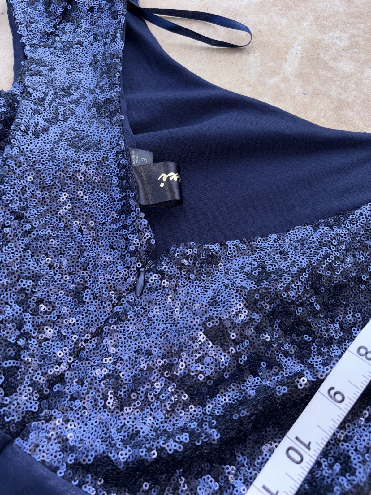 Trixxi Dress Juniors Sequins Tulle Navy Blue Royal Party FitFlare Fairy Empire•3
