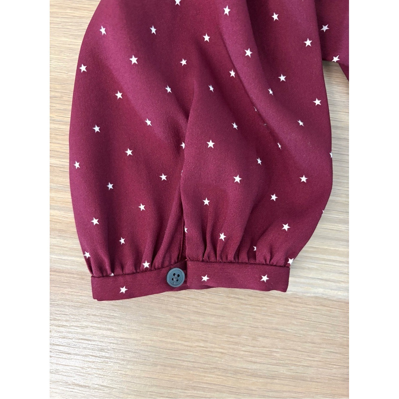 LOFT Burgundy Star Print Wrap Dress