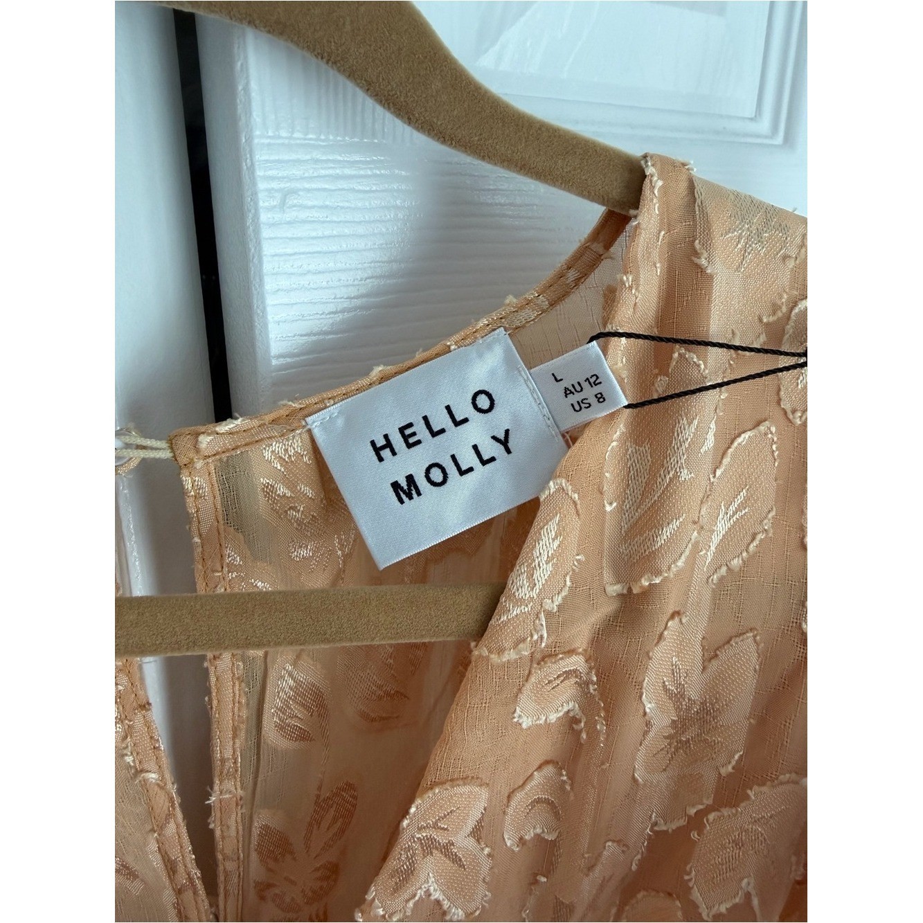 Hello Molly Gold Floral Jacquard Midi Dress NWT