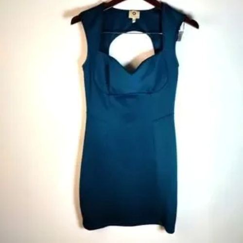 Bodycon‎ Sweetheart Open Back Teal Sexy Party Stretch Resort Boho Women Dress M