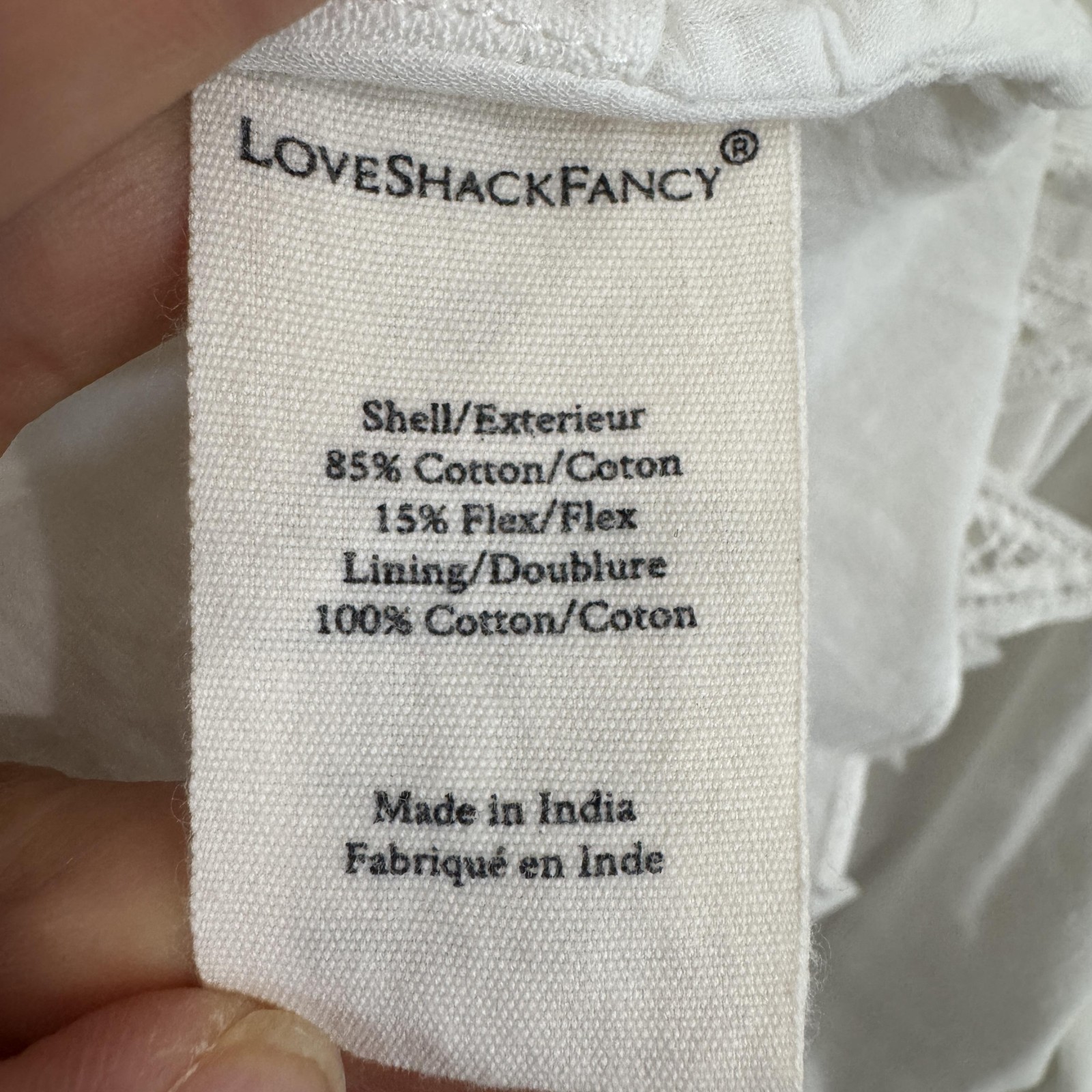 LoveShackFancy Tariah Pinafore Dress Women’s 8 White Eyelet Lace Revolve