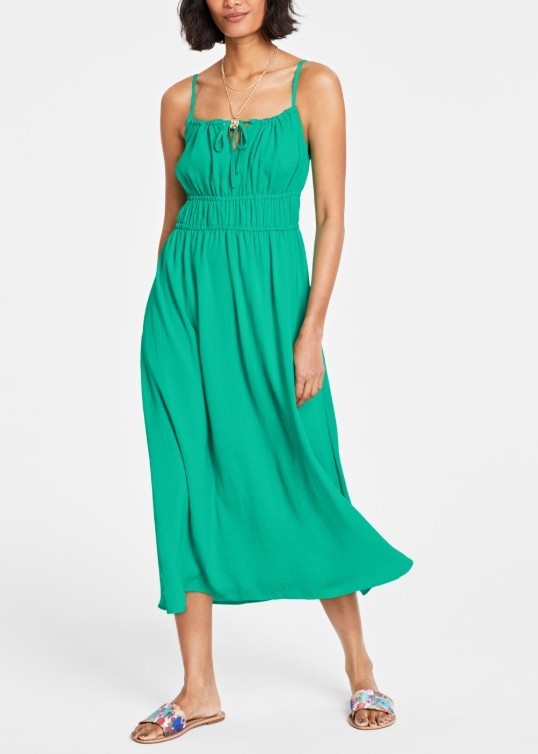 On 34th Women’s Sleeveless Tie-Front Midi Dress Plume Teal Size L