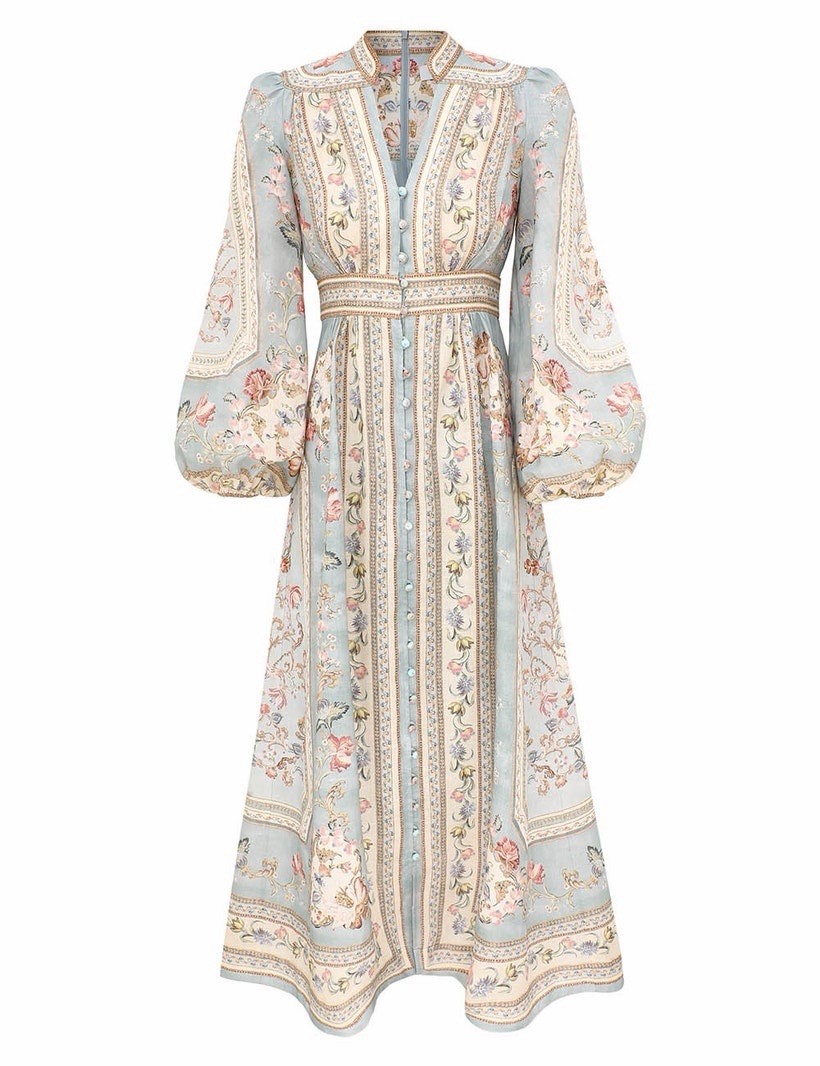 Zimmermann ROSELIGHT PLUNGE MIDI DRESS $ 950 Size 3