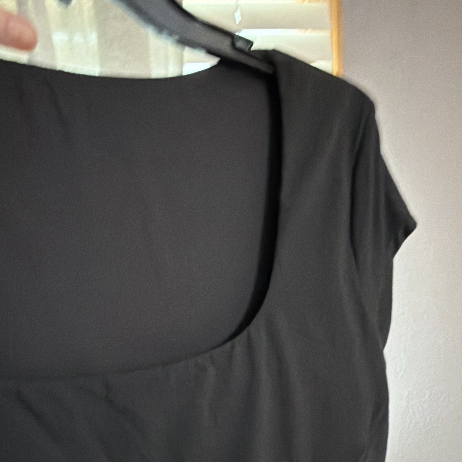 Halara SoftlyZero Plush Black Square Neck Short Sleeve Romper Size LX
