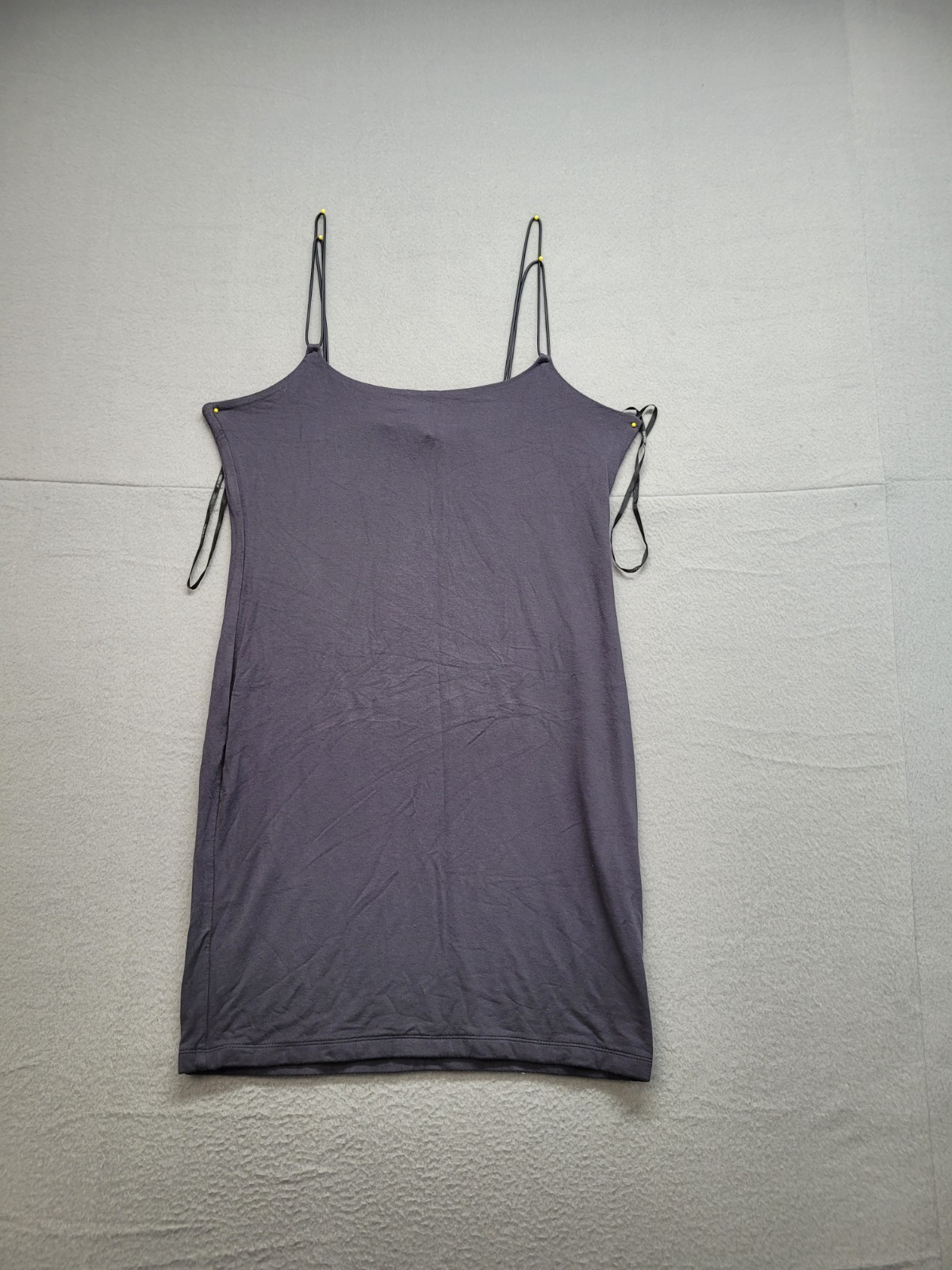 Forever21 Women Mini Tank Dress L Gray Spaghetti Strap Stretch Pullover Casual