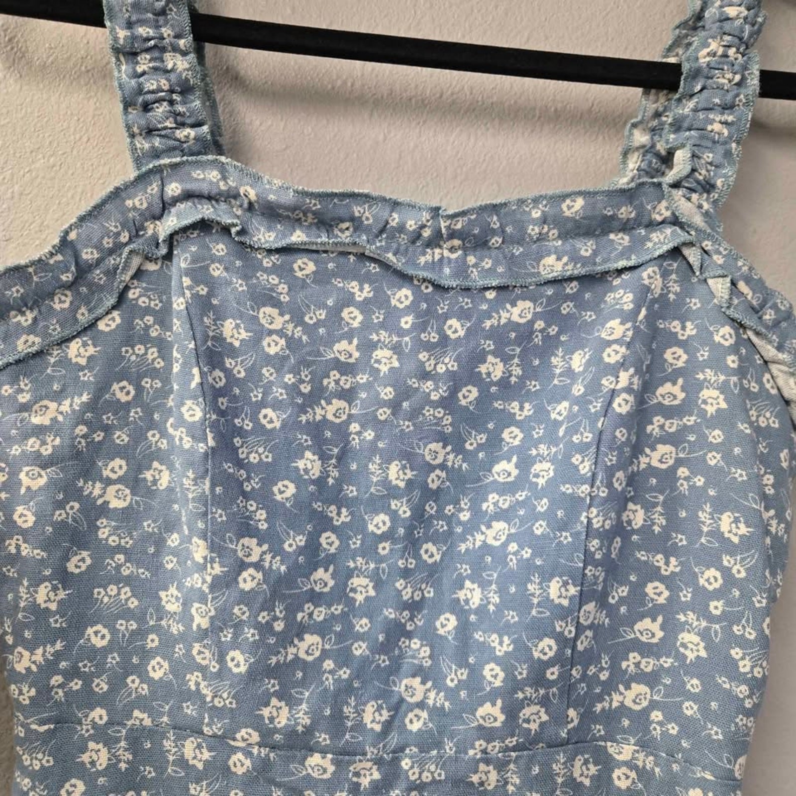 Sky and Sparrow Blue Ditsy Floral Square Neck Mini Dress New with tags