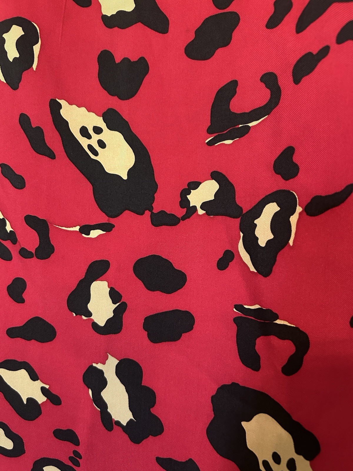 Britt Ryan Dress Red Leopard Print 100% Silk Shift Short Sleeve Lined Size 4 EUC