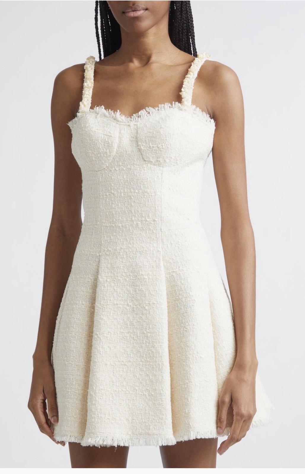 Balmain Ladies Tweed White Mini Dress Size 6 US