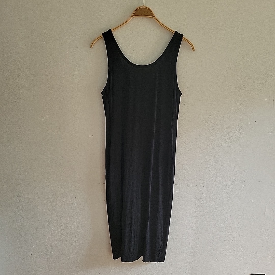 Lululemon Lab Cupro Tank Dress 8 Black Sleeveless Scoop Neck Athleisure Casual