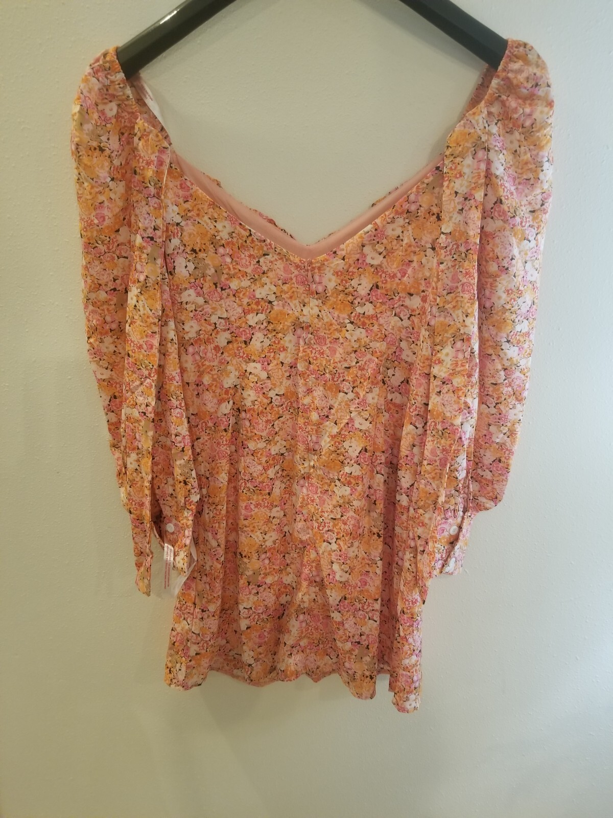 Missguided Milk Maid Tie Back Skater Dress L/S Floral Size U.S. 8 New With Tags