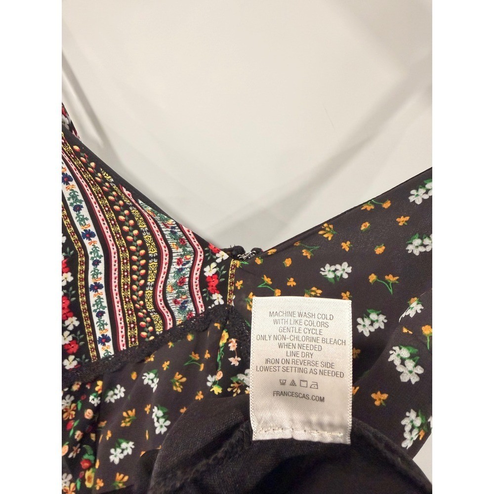 Blue Rain Francescas Mixed Floral Patchwork Mini Dress Black Multi Size M