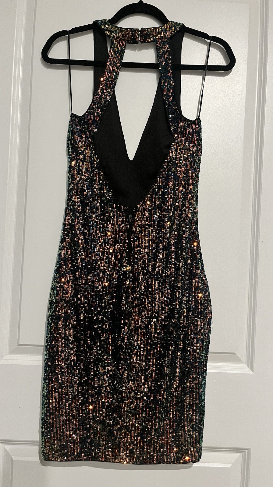 “Color Spectrum Sequin Party Dress