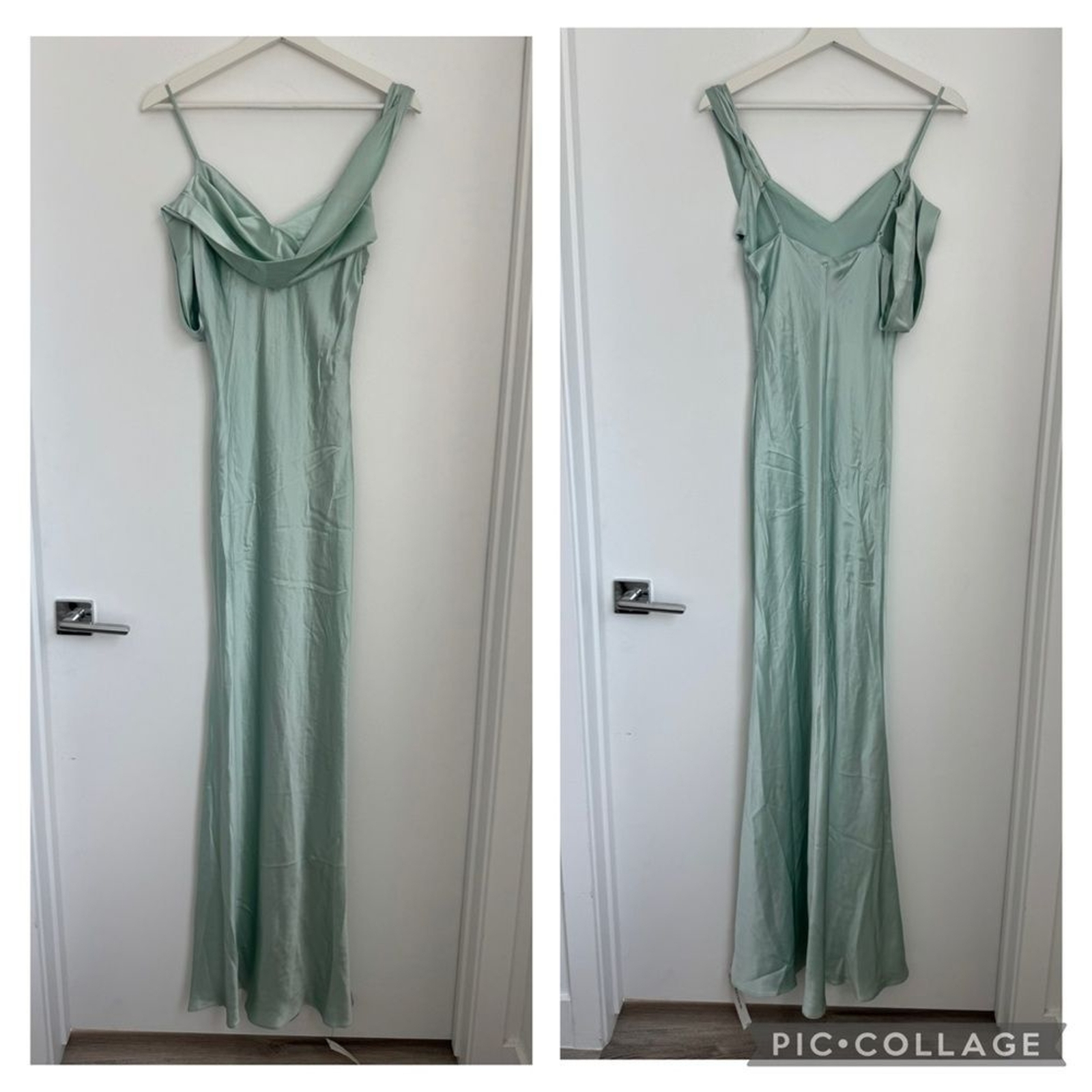 Reformation 2 NWT Ronda Silk Maxi Dress in Blue Sea Glass
