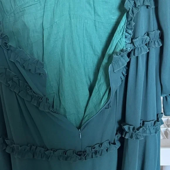 Chic Teal Ruffle Long Sleeve Dress – Elegant, Flirty & Perfect for Any Occasion