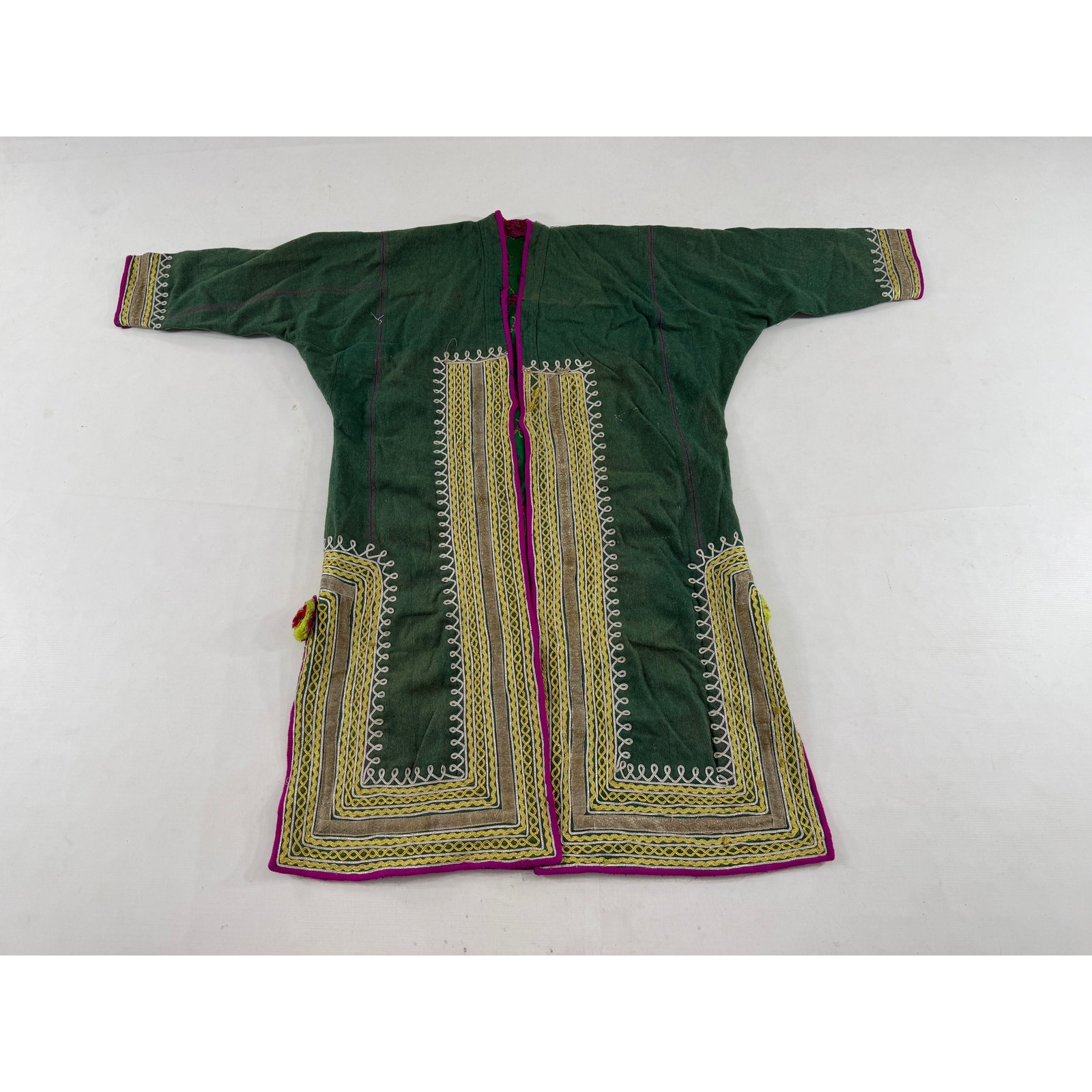 Vintage Afghan Embroidered Tribal Wool Ethnic Chapan