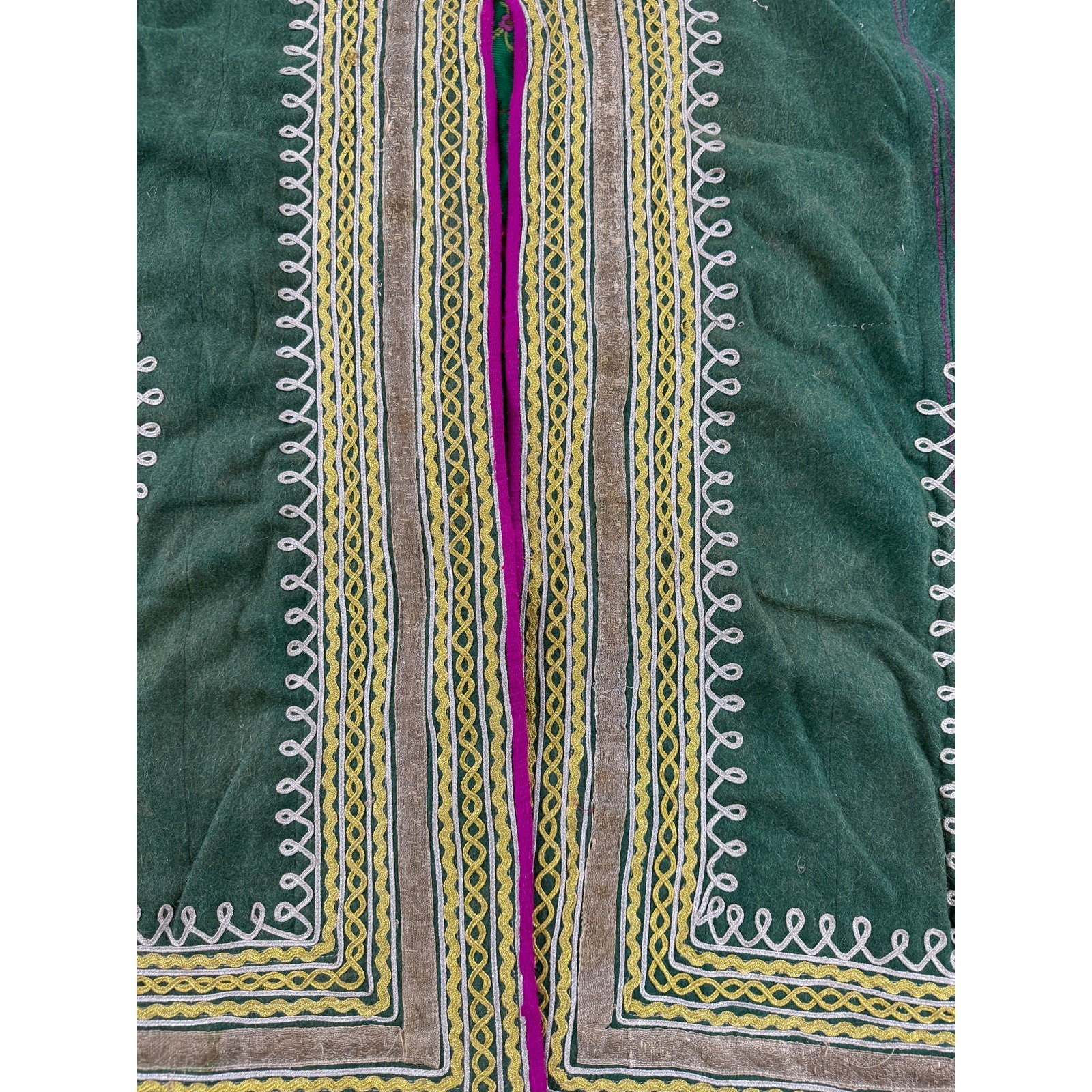 Vintage Afghan Embroidered Tribal Wool Ethnic Chapan