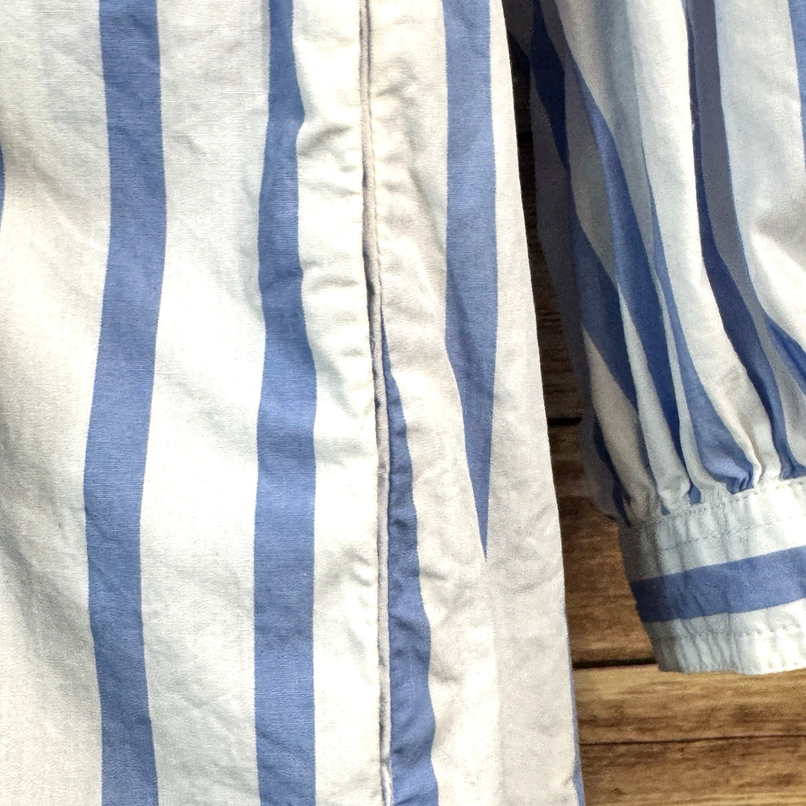 J.Crew Womens Blue White Vertical Stripe Tiered LS Poplin Mini Dress Nautical S
