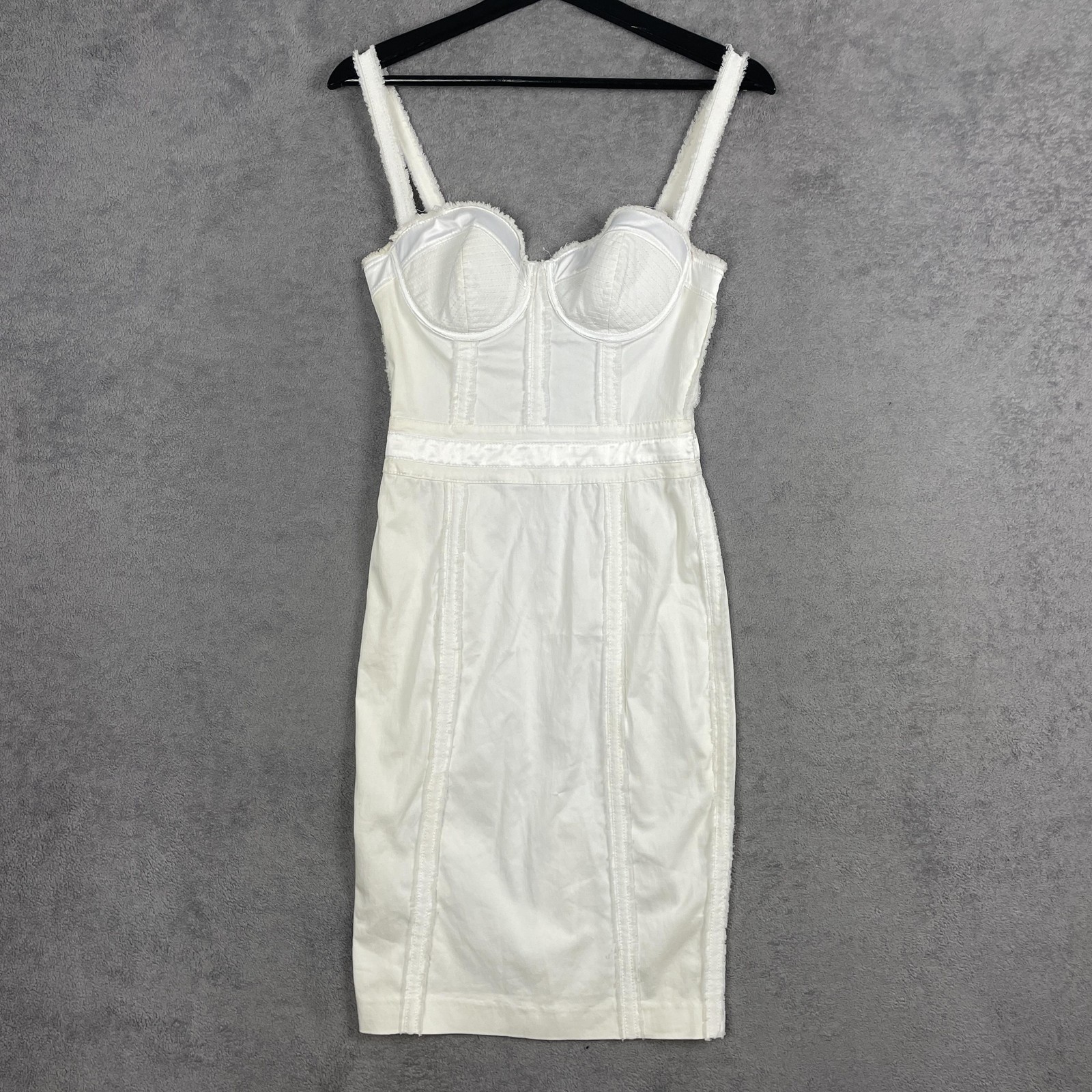 Guess By Marciano Dress Womens 4 White Corset Bodycon Pencil Sweetheart Party