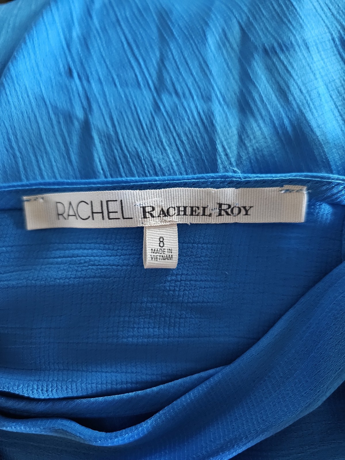Rachel Roy Blue Woven Halter Tie Pocket Maxi Dress Sleeveless Long 8
