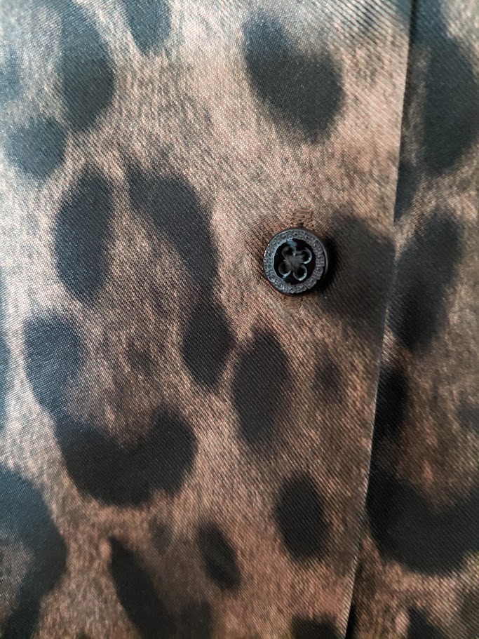 Carolina Herrera 100% silk Animal Print Brown Dress size US 14 L XL With Belt