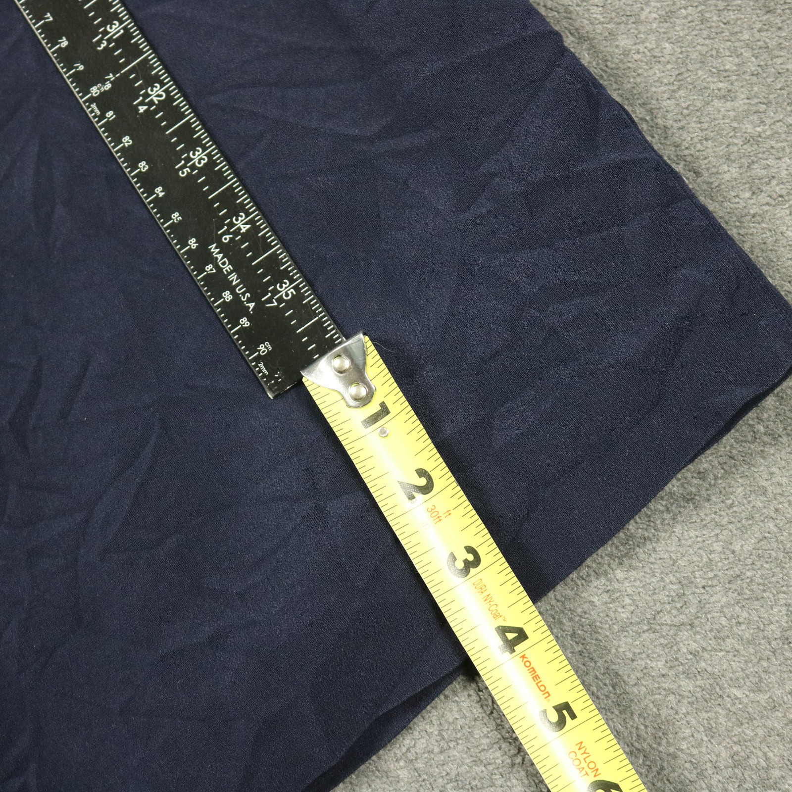 Amanda Smith 100% Silk Knee Length Sheath Dress Career Sleeveless Navy Blue 18