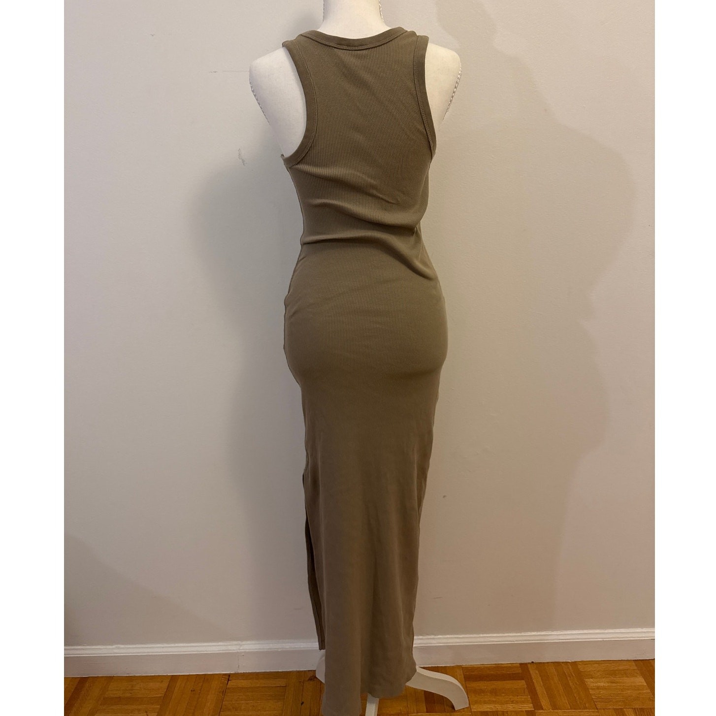 Universal Thread Taupe Rib-Knit Maxi Bodycon Dress Size S